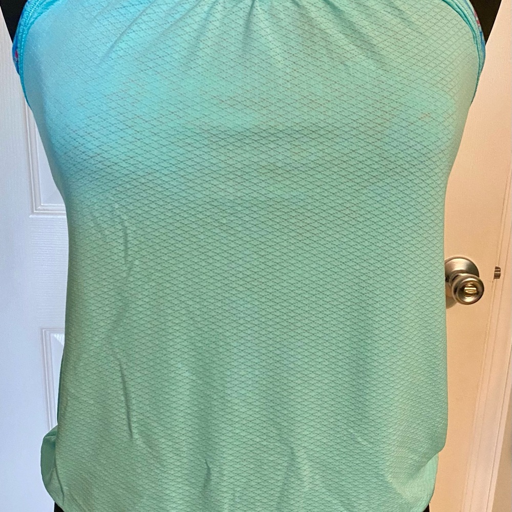Ivivva by Lululemon Girls Turquoise Double Dutch Racerback Tank - Size 14